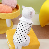 HKM-1740093 Casual Blue Ragdoll Cat T-Shirt in Black and Beige - Polyester Clothing for Pets