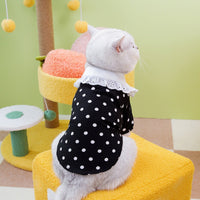 HKM-1740093 Casual Blue Ragdoll Cat T-Shirt in Black and Beige - Polyester Clothing for Pets