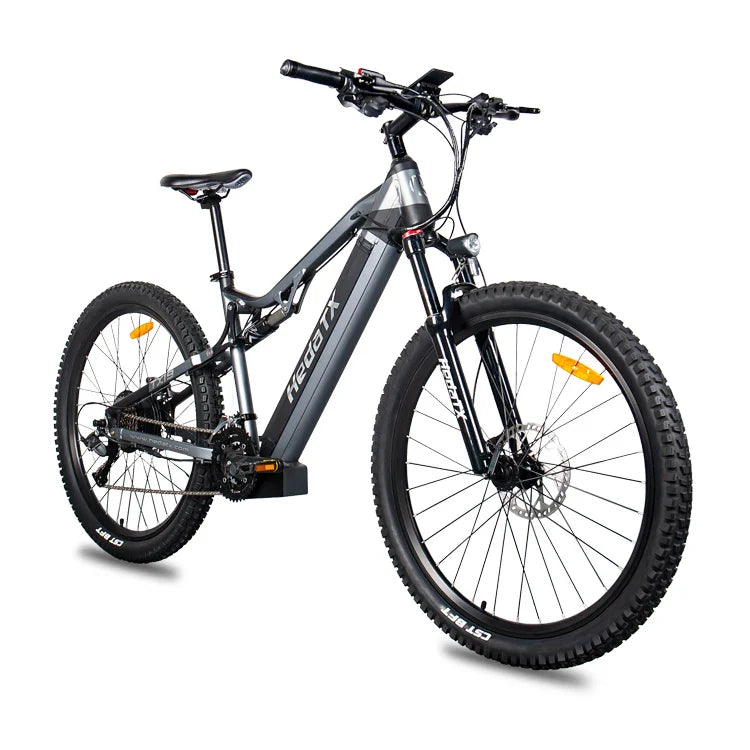 HKM-174163 48V 500W Electric City Bike with 15Ah Lithium Battery, 27-Speed Fat Tire Mountain E-Bike