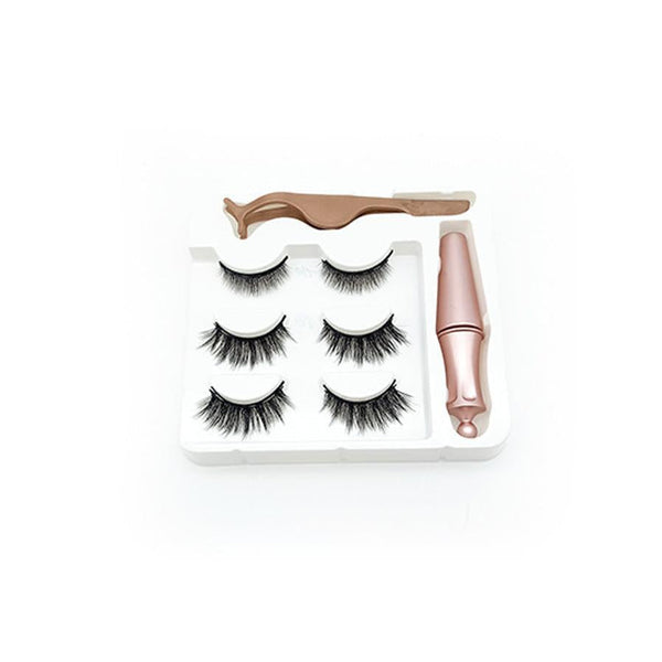 HKM-174227 3 Pairs of Magnetic False Eyelashes with Liquid Eyeliner and 3D Technology