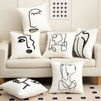 HKM-174227 Abstract Embroidery Plush Sofa Pillowcase for Light Luxury Living Room Decor