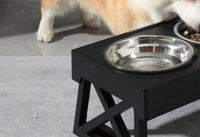HKM-1743677 Adjustable Elevated Pet Bowl Set with Stainless Steel Double Bowl and Slow Feeder