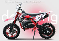 HKM-174419 50cc Mini Moto Cross Dirt Bike for Kids, 40-60km/h Speed, Chain Drive, 10-Inch Wheels