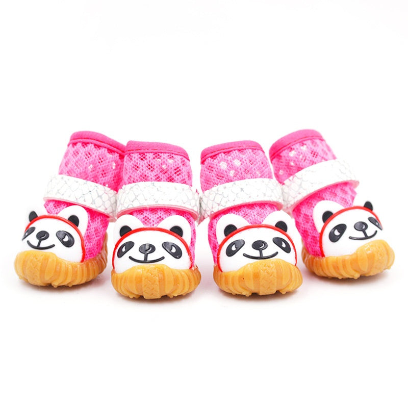 HKM-1744317 Breathable Mesh Dog Shoes - Cartoon Style, Multiple Sizes Available, Soft and Comfortable