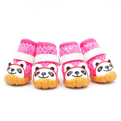 HKM-1744317 Breathable Mesh Dog Shoes - Cartoon Style, Multiple Sizes Available, Soft and Comfortable