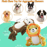 HKM-1744957 Squeaky Plush Dog Toys Set - Soft Stuffing-Free Assortment for Medium to Large Dogs