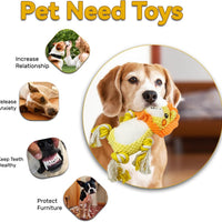 HKM-1744957 Squeaky Plush Dog Toys Set - Soft Stuffing-Free Assortment for Medium to Large Dogs