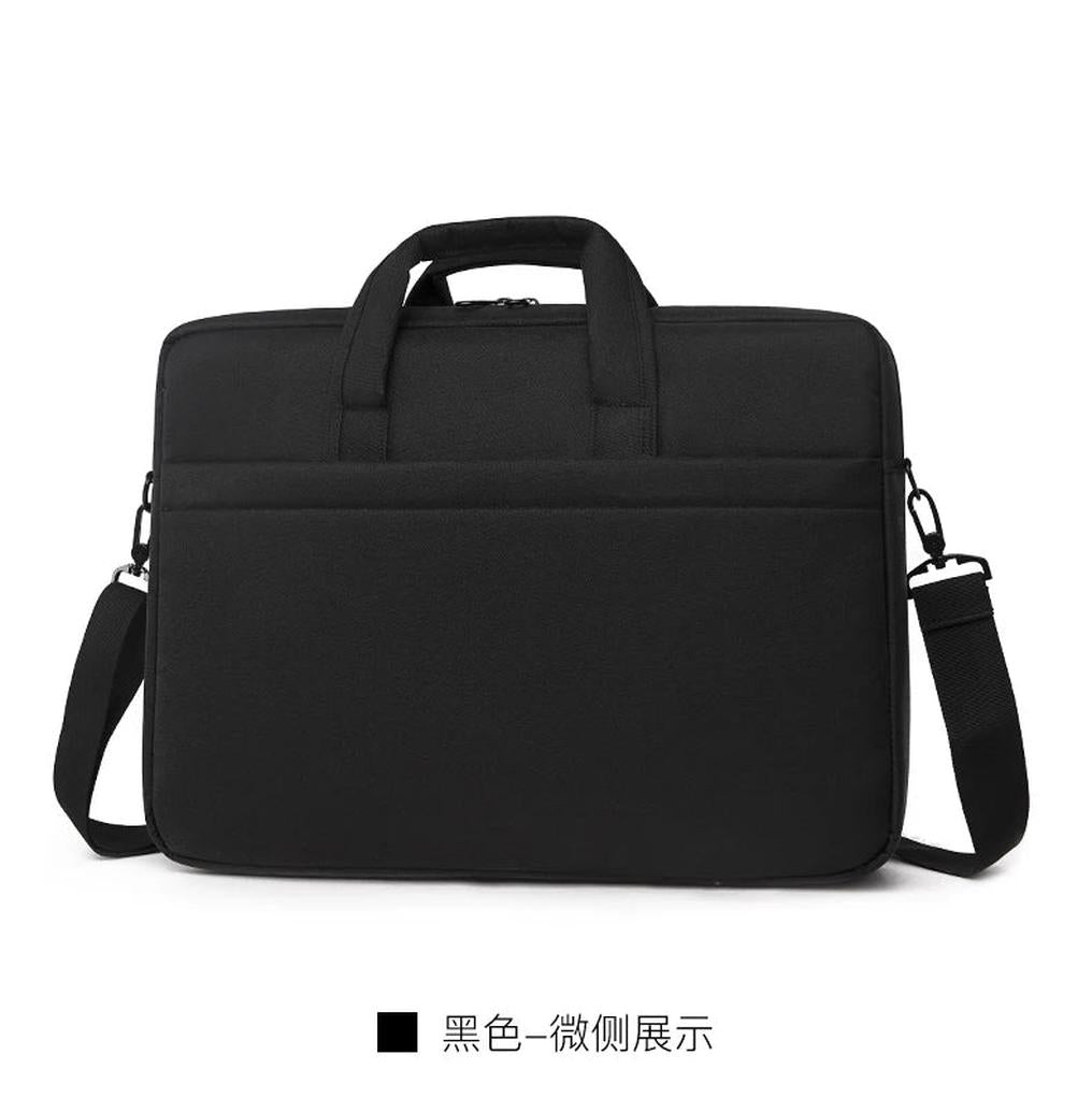 HKM-174547 Large Capacity 16 Inch Nylon Laptop Tote Bag - Portable Black Case for Computers