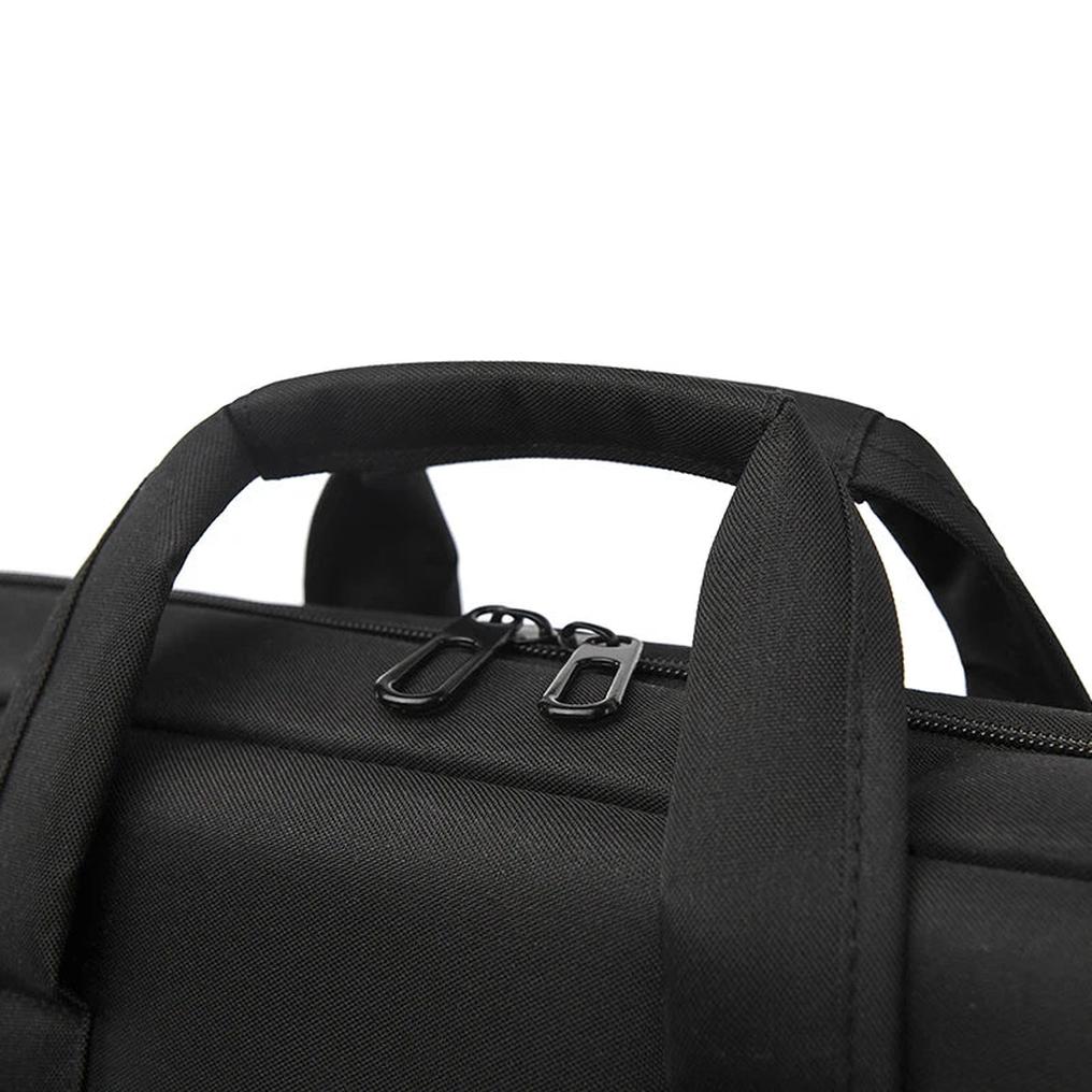 HKM-174547 Large Capacity 16 Inch Nylon Laptop Tote Bag - Portable Black Case for Computers