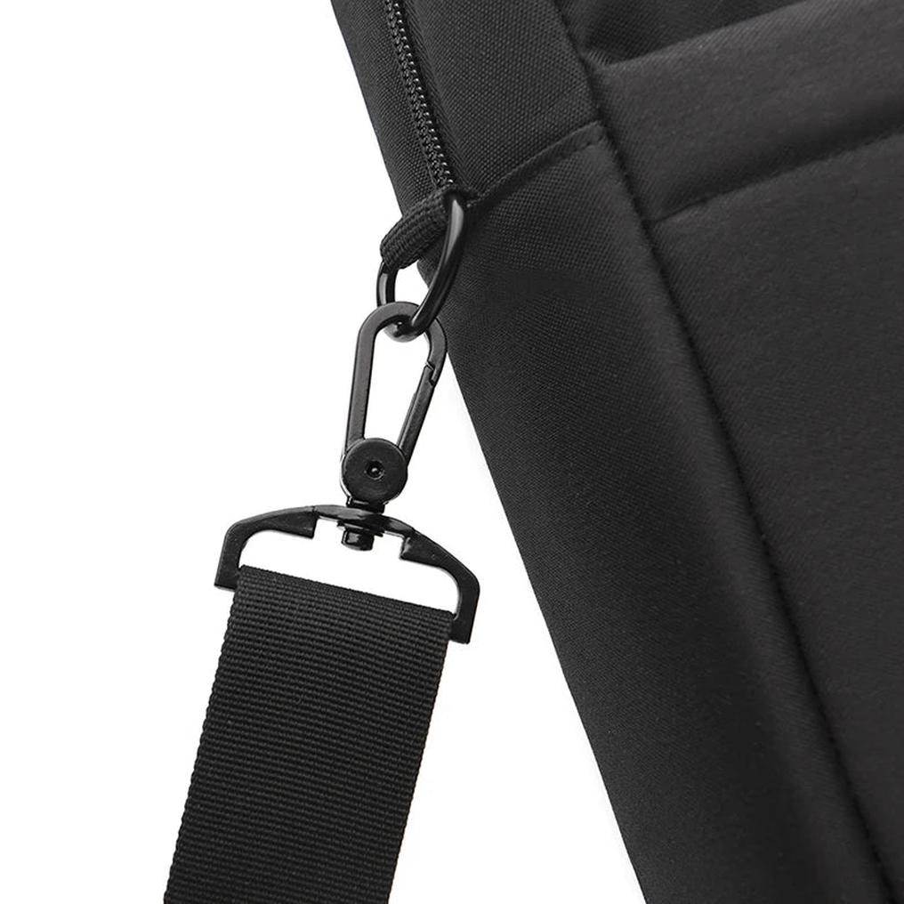 HKM-174547 Large Capacity 16 Inch Nylon Laptop Tote Bag - Portable Black Case for Computers
