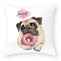 HKM-174675 Cartoon Dog Peach Skin Pillowcase for Car, Sofa, and Waist Support