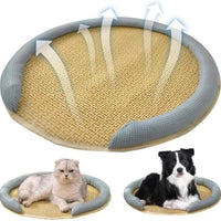 HKM-174675 Cooling Cat Mat - Rattan Pet Bed with Breathable Cushion for Small Breeds