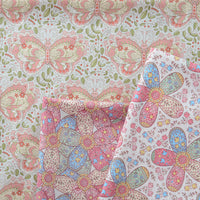 HKM-174675 Cotton Digital Printed Summer Fabric with Floral and Plant Designs, Soft and Lightweight, 50x140cm