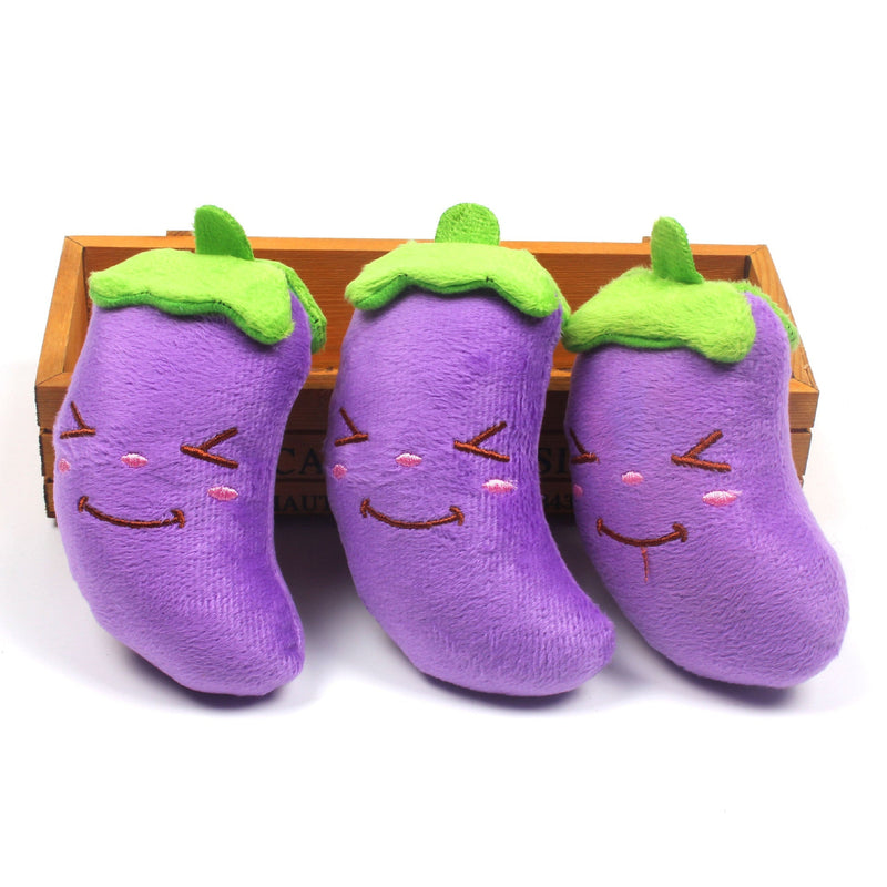 HKM-1747133 Plush Eggplant Sounding Toy for Pets - Soft and Engaging Interactive Plaything