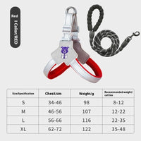 HKM-1747261 Adjustable Dog Leash with Hand Holding Rope Vest - Nylon Material, Available in Black, Red, and Yellow