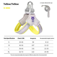 HKM-1747261 Adjustable Dog Leash with Hand Holding Rope Vest - Nylon Material, Available in Black, Red, and Yellow