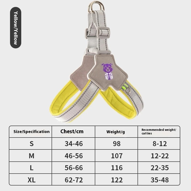 HKM-1747261 Adjustable Dog Leash with Hand Holding Rope Vest - Nylon Material, Available in Black, Red, and Yellow