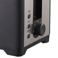HKM-174739 Retro 2 Slice Portable Black Stainless Steel Toaster