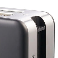 HKM-174739 Retro 2 Slice Portable Black Stainless Steel Toaster