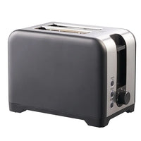 HKM-174739 Retro 2 Slice Portable Black Stainless Steel Toaster
