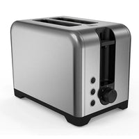 HKM-174739 Retro 2 Slice Portable Black Stainless Steel Toaster