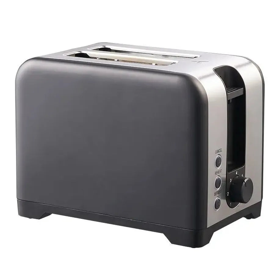 HKM-174739 Retro 2 Slice Portable Black Stainless Steel Toaster