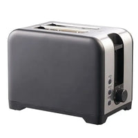 HKM-174739 Retro 2 Slice Portable Black Stainless Steel Toaster