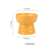 HKM-1747645 Ceramic Pet Bowl with Concave-Convex Design, Available in Multiple Colors, 480ml and 250ml Capacities