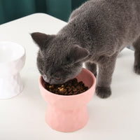 HKM-1747645 Ceramic Pet Bowl with Concave-Convex Design, Available in Multiple Colors, 480ml and 250ml Capacities