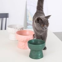 HKM-1747645 Ceramic Pet Bowl with Concave-Convex Design, Available in Multiple Colors, 480ml and 250ml Capacities