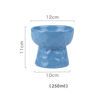 HKM-1747645 Ceramic Pet Bowl with Concave-Convex Design, Available in Multiple Colors, 480ml and 250ml Capacities