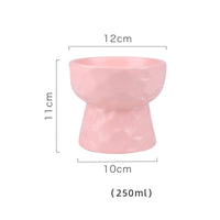 HKM-1747645 Ceramic Pet Bowl with Concave-Convex Design, Available in Multiple Colors, 480ml and 250ml Capacities