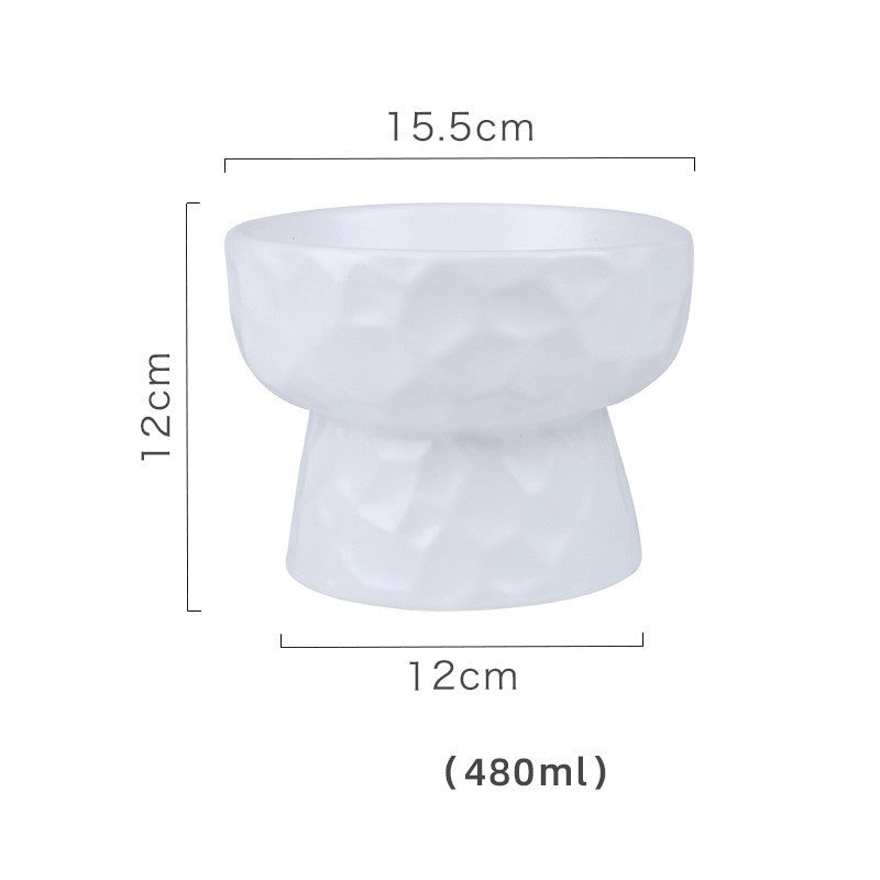 HKM-1747645 Ceramic Pet Bowl with Concave-Convex Design, Available in Multiple Colors, 480ml and 250ml Capacities