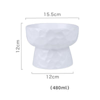 HKM-1747645 Ceramic Pet Bowl with Concave-Convex Design, Available in Multiple Colors, 480ml and 250ml Capacities