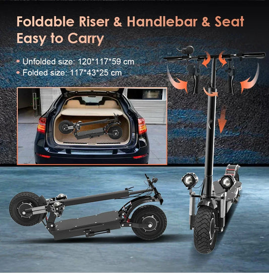 HKM-174867 60V 3200W Dual Motor Electric Scooter with 20Ah Lithium Battery, Waterproof, Foldable, Speed up to 70km/h
