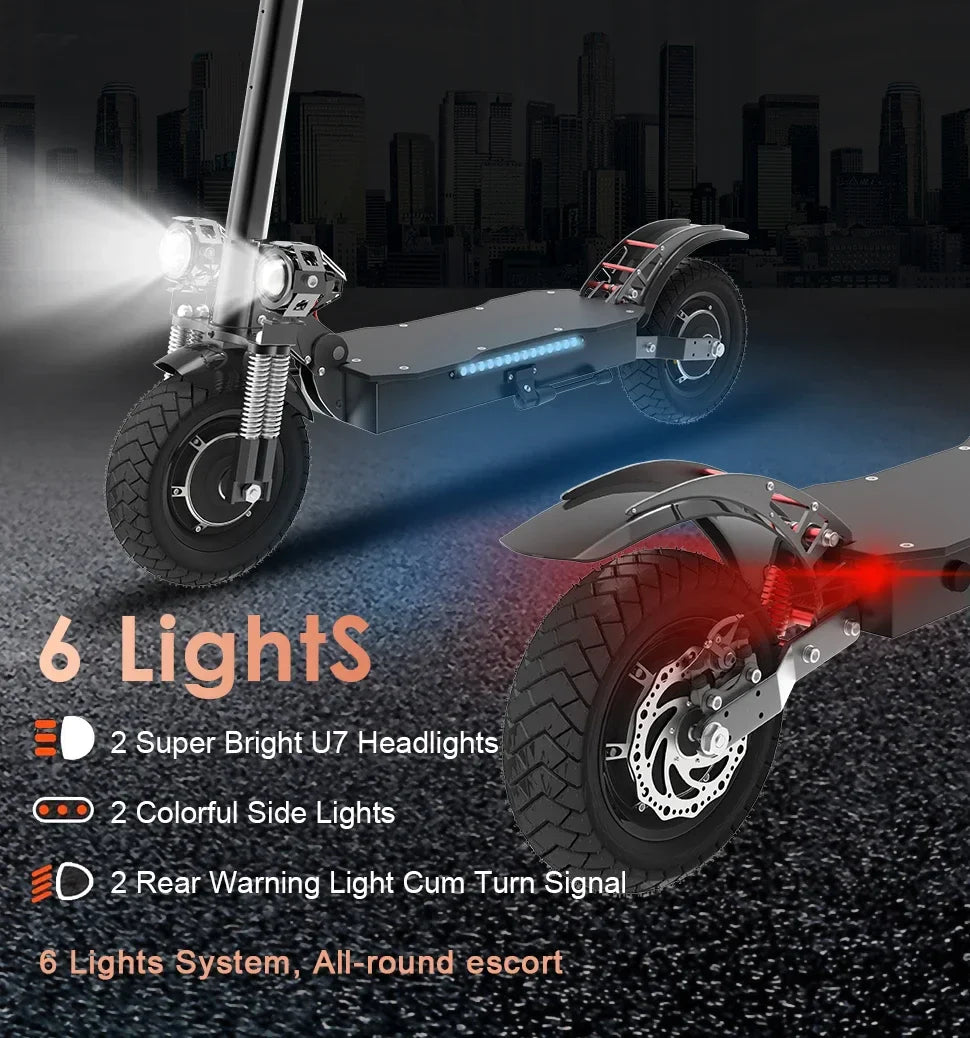 HKM-174867 60V 3200W Dual Motor Electric Scooter with 20Ah Lithium Battery, Waterproof, Foldable, Speed up to 70km/h
