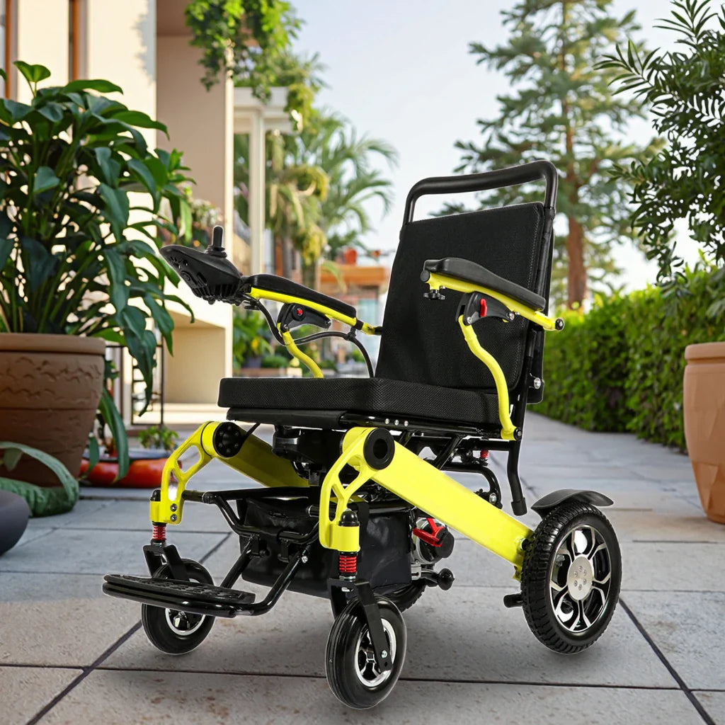 HKM-174867 Electric Wheelchair Accessory, Aluminum Alloy Walking Assist Device, Yellow, 2 Pieces, 6 km/h, Max Load 120 kg, CE Certified