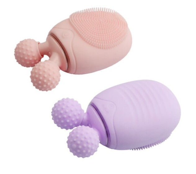 HKM-174867 Rechargeable Electric Facial Cleansing Massager with Waterproof Silicone and Multi-Function Vibrating Feature
