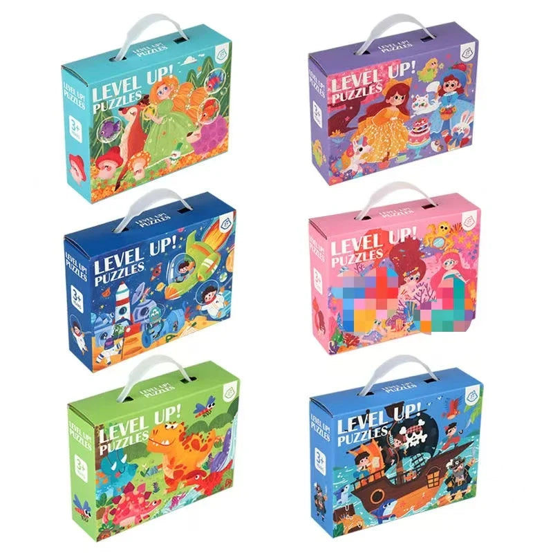 HKM-174995 Montessori 60-Piece Cartoon Jigsaw Puzzle for Kids - Educational Creative Toy Set
