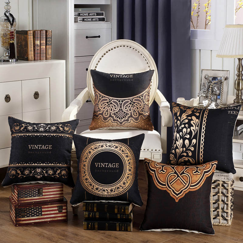 HKM-175059 Linen Waist Pillow for Sofa Backrest - 45x45cm, PP Cotton Filling, Available in Various Colors