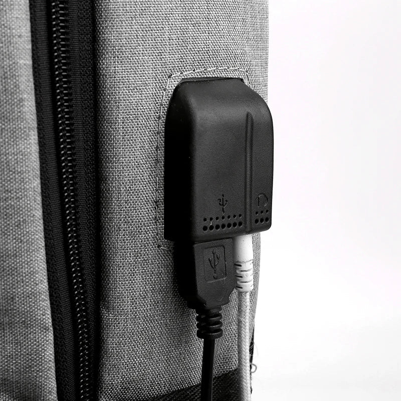 HKM-175059 Stylish Waterproof Business Laptop Backpack with USB Charging Port and Custom Logo Options