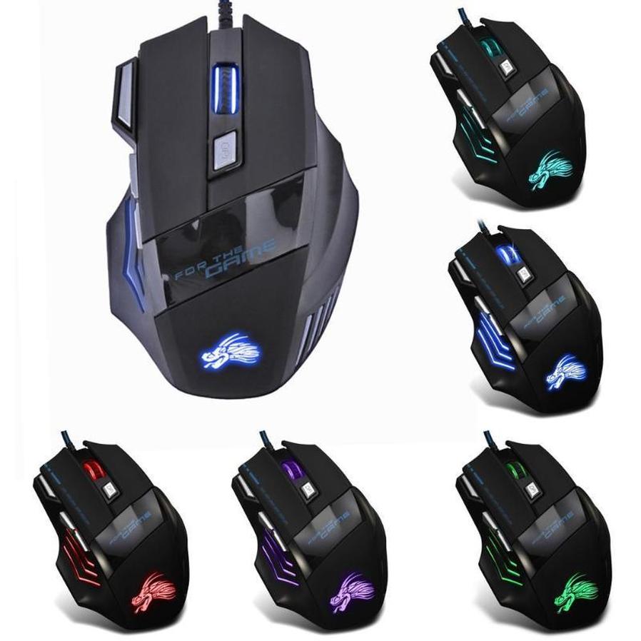 HKM-175059 Wired Optical Gaming Mouse with 5500 DPI, 7 RGB Backlight Colors, 7 Programmable Buttons for PC and Laptop