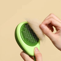 HKM-1750717 Portable Pet Grooming Comb with One-Click Self-Cleaning Massage Brush for Cats and Dogs