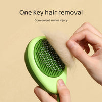 HKM-1750717 Portable Pet Grooming Comb with One-Click Self-Cleaning Massage Brush for Cats and Dogs