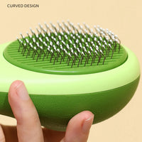 HKM-1750717 Portable Pet Grooming Comb with One-Click Self-Cleaning Massage Brush for Cats and Dogs