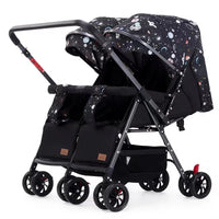HKM-175187 Twin Baby Stroller with Be-Directional Seats - Foldable Push Chair for Newborns
