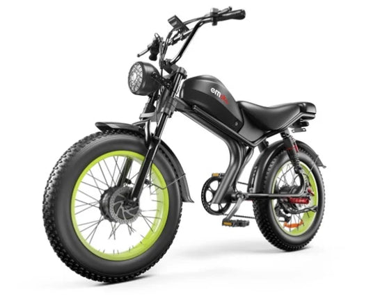 HKM-175315 1000W Dual Motors Fat Tire Electric Bike with 7-Speed Gears, 50km/h Max Speed, 20" Pneumatic Tires, Integrated Battery