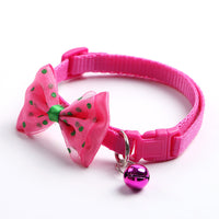 HKM-1755197 Adjustable Bowknot Cat Bell Nylon Collar - Multi-Color Options
