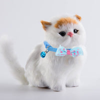 HKM-1755197 Adjustable Bowknot Cat Bell Nylon Collar - Multi-Color Options