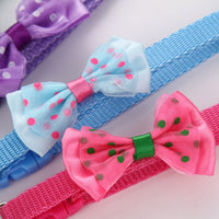 HKM-1755197 Adjustable Bowknot Cat Bell Nylon Collar - Multi-Color Options